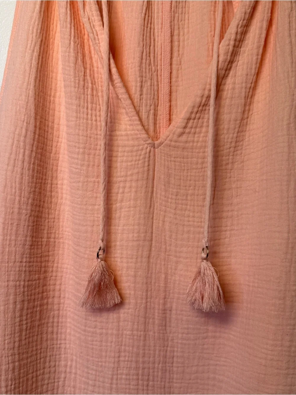 Kona Sol Womens Peach Lightweight 100% Cotton Sundress Swim Cover Up Size Small